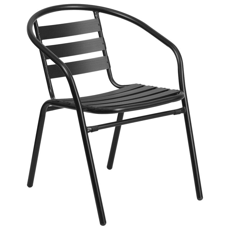 Black Corrales Stacking Patio Dining Chair (Set of 4) SHB443