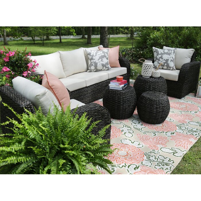 Cottleville 6 Piece Rattan Sofa Seating Group with Cushions