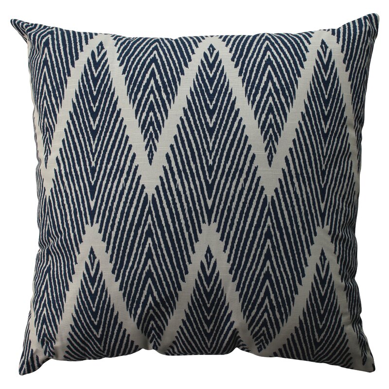 16.5" H x 16.5" W x 5" D Navy  Cotton Chevron Throw Pillow Set of 2- SC125