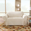 Natural Cotton Duck Box Cushion Loveseat Slipcover B99-VS302