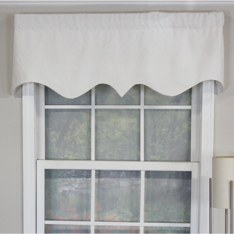Cotton Pointed 50.00'' Window Valance in Navy Blue B108-LC684