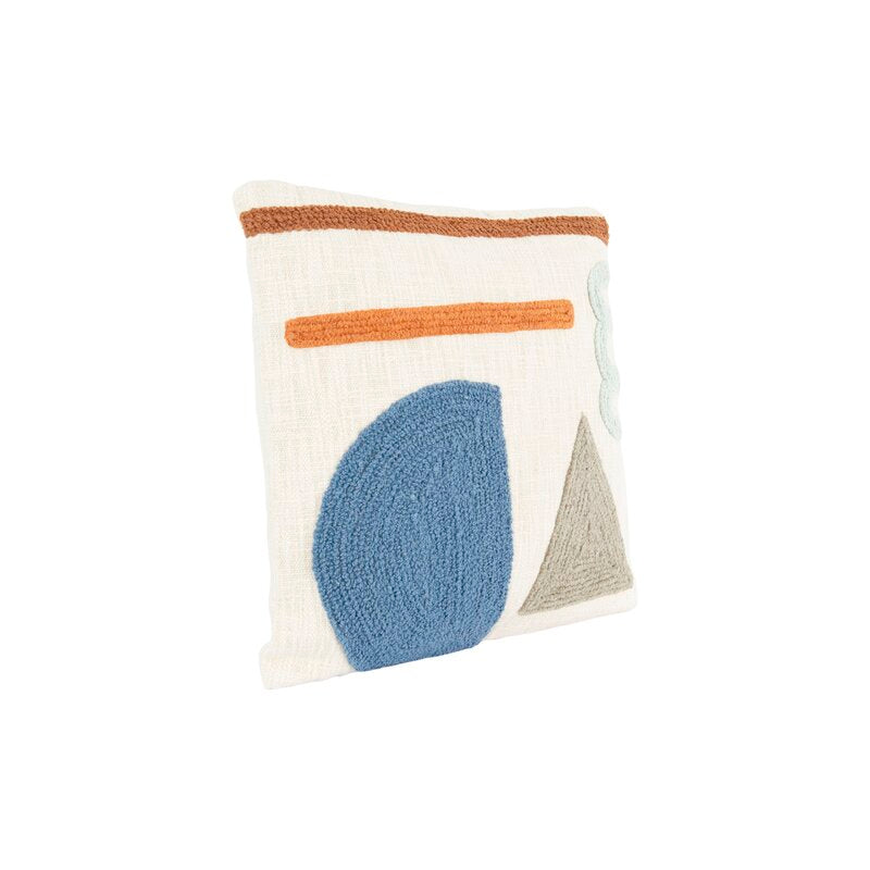 Blue/Gray Cotton  Throw Pillow (Set of 2) EJ919