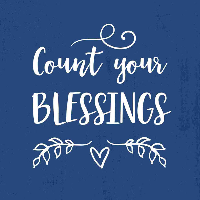 20" W x 20" H Count Blessings Rustic Blue - Wrapped Canvas Print
