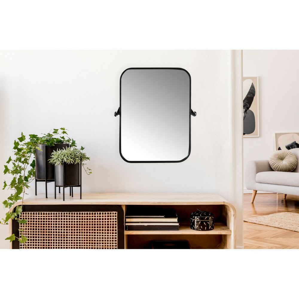 Black Lavendon Farmhouse/Country Distressed Accent Mirror K7093