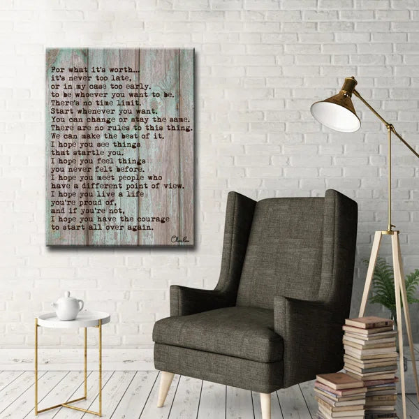 40" H x 30" W x 1.5" D Courage by Olivia Rose - Wrapped Canvas Textual Art
