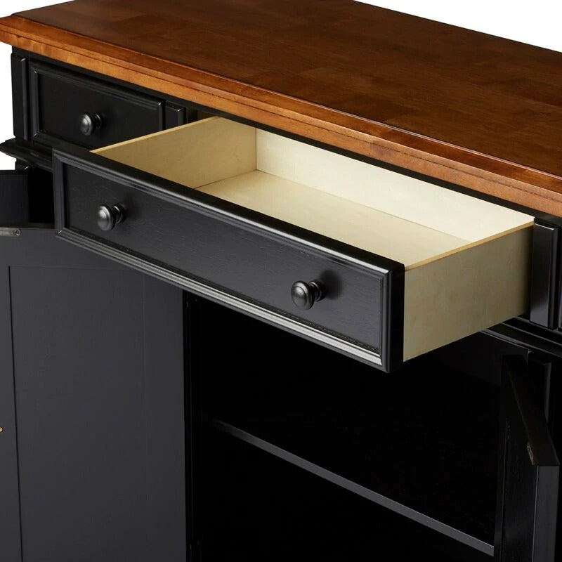 Ebony Almond Courtdale 60'' Wide 3 Drawer Sideboard