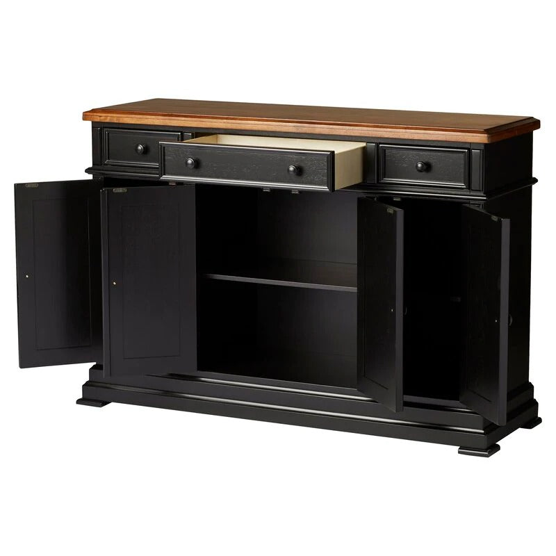 Ebony Almond Courtdale 60'' Wide 3 Drawer Sideboard