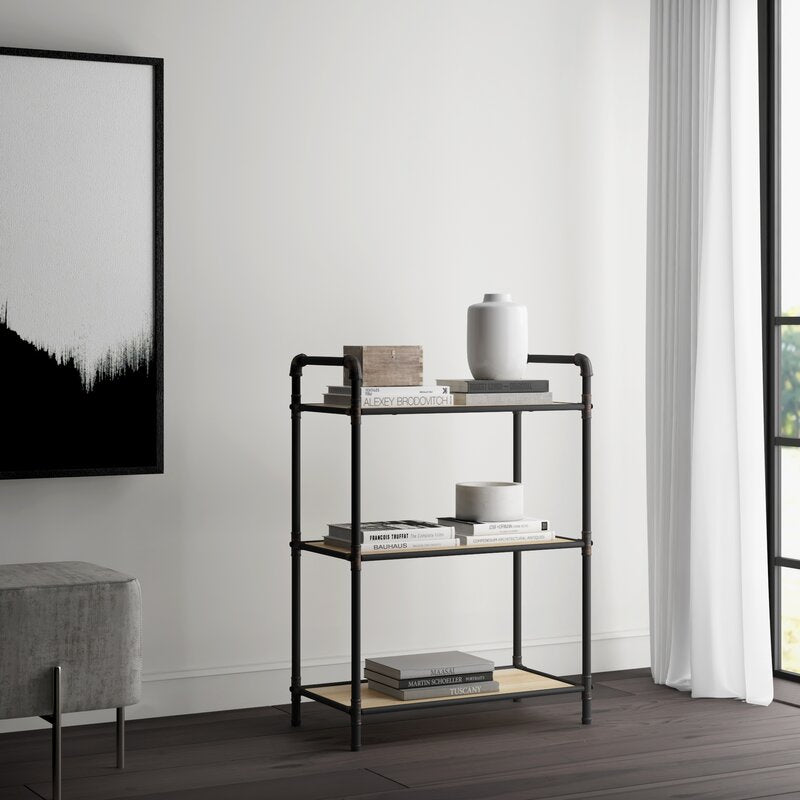 Brown & Gray Courtland Etagere Bookcase #8108