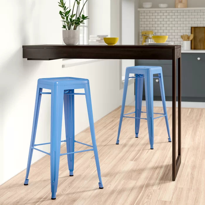 Blue Crawford Bar Stool (30.5" Seat Height) (Set of 2)