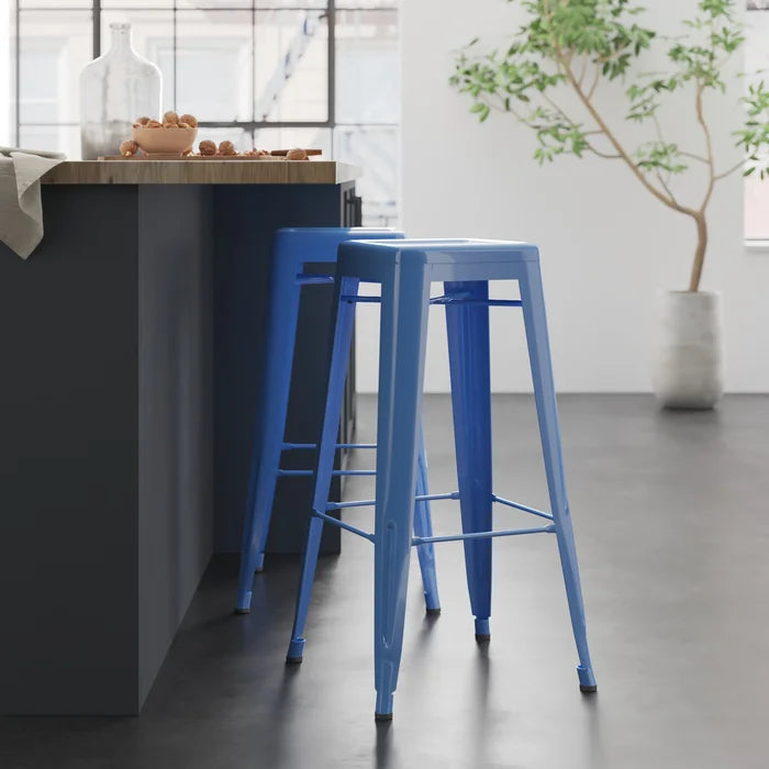 Blue Crawford Bar Stool (30.5" Seat Height) (Set of 2)