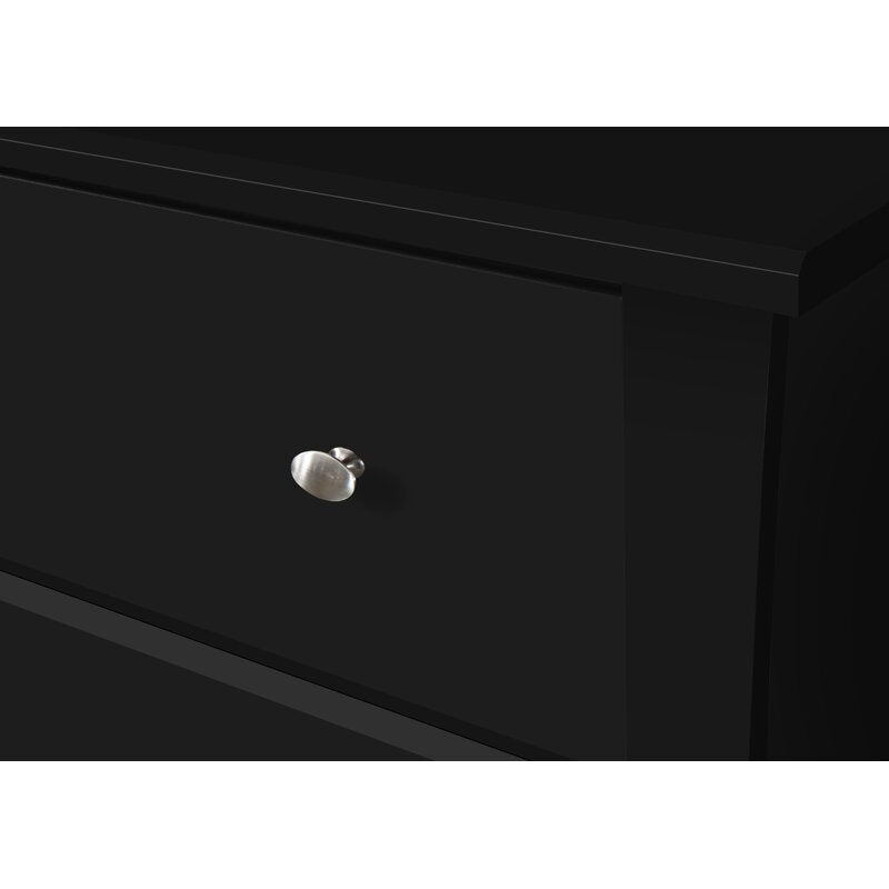 Black Crescent 6 Drawer Double Dresser pt656