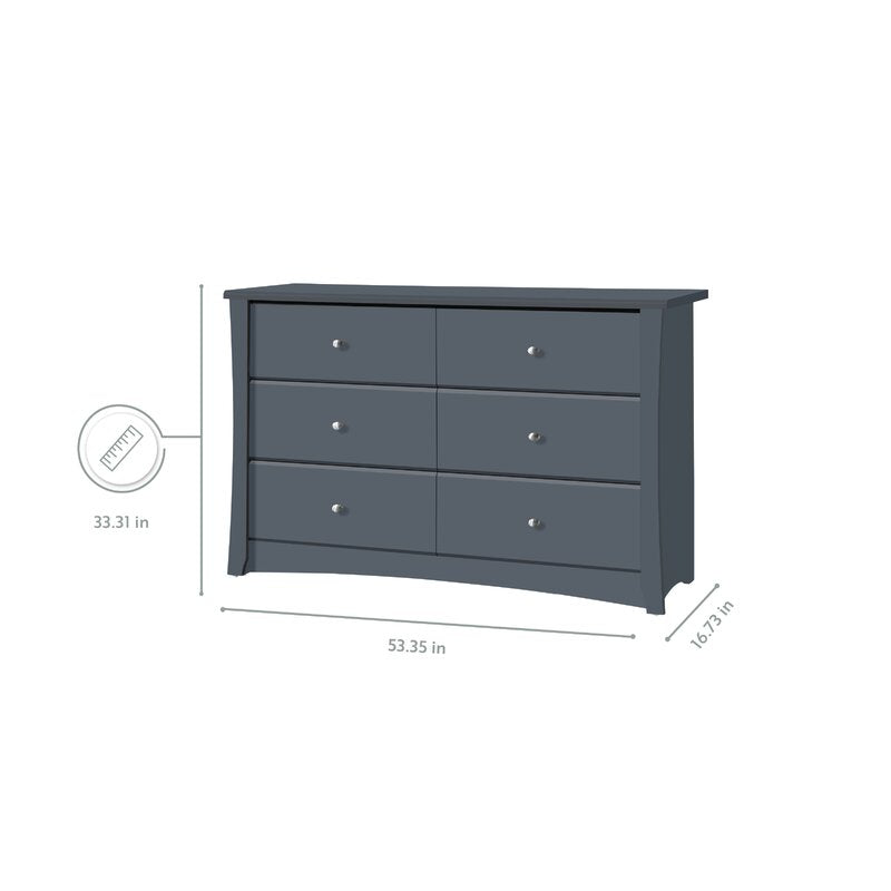 Crescent 6 Drawer Double Dresser *AS-IS*