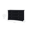 Black Crescent 6 Drawer Double Dresser pt656