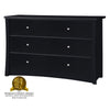 Black Crescent 6 Drawer Double Dresser pt656