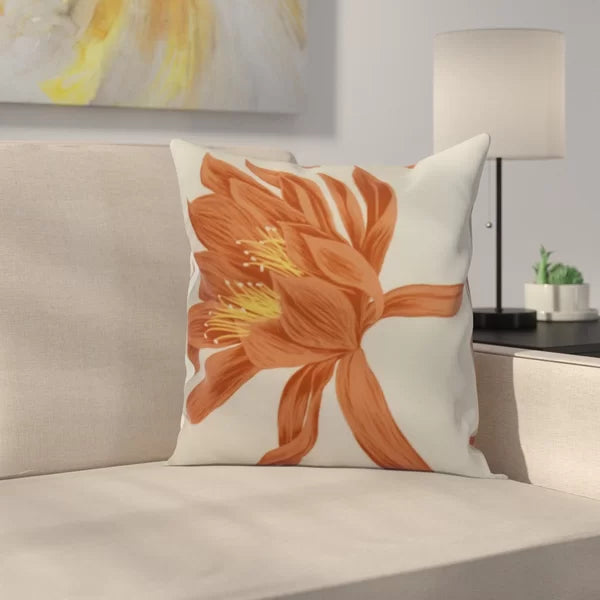 16" x 16" Orange Cruzville Square Pillow Cover and Insert