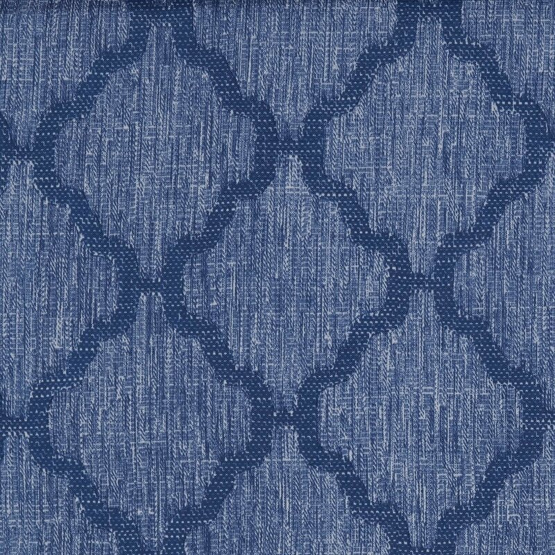 Blue Cuadra Geometric Ruffled 58'' Window Valance B15-LC577