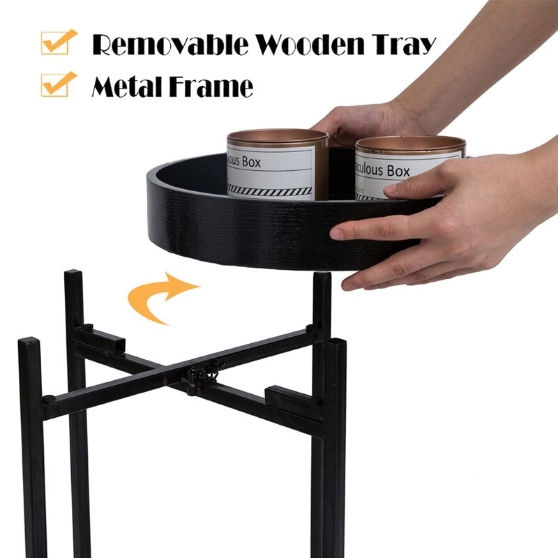 Black Cueto Tray Top End Table
