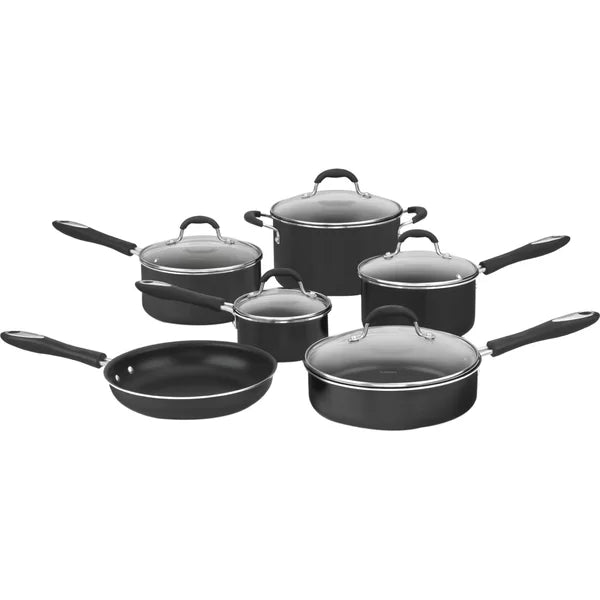 Black Cuisinart Advantage Non Stick 11 Pieces Aluminum Cookware Set