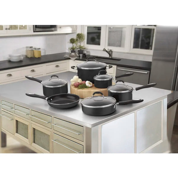Black Cuisinart Advantage Non Stick 11 Pieces Aluminum Cookware Set