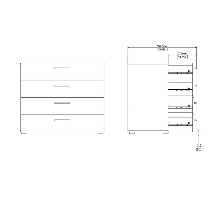 White Culpeper 4 Drawer Dresser pt894