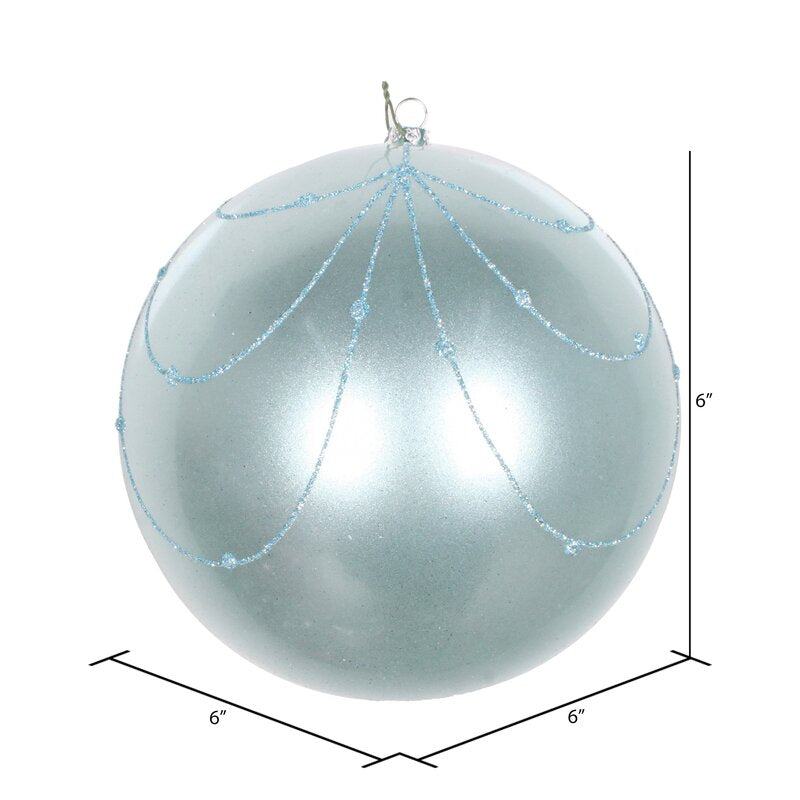 Baby Blue Curtain Ball Ornament (Set of 6), LC334