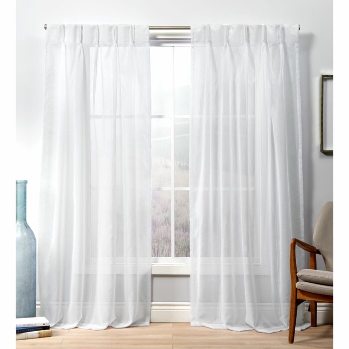 27" x 108" Cushing Polyester Sheer Curtain Pair (Set of 2)