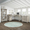 Washed Gray Cyra L-Shape Writing Desk MG479