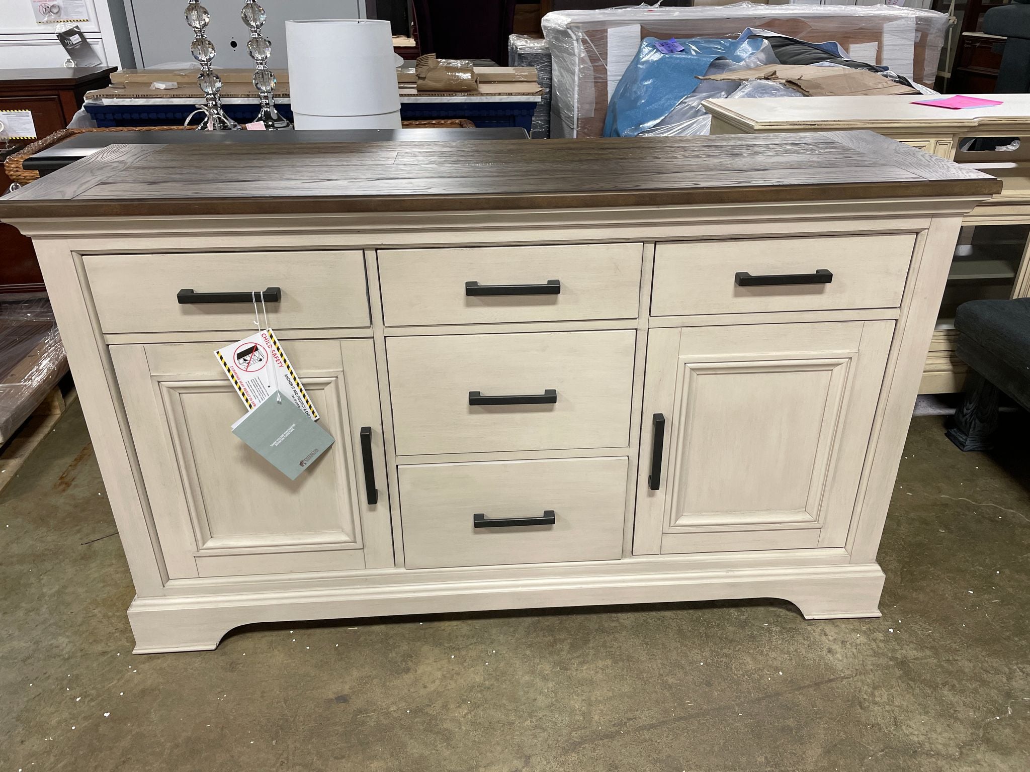 Intercon Drake Rustic White French Oak Sideboard OP105