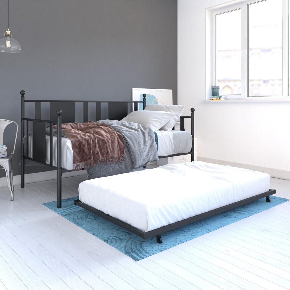 Benita Daybed with Trundle, Black - Twin (#K3604)