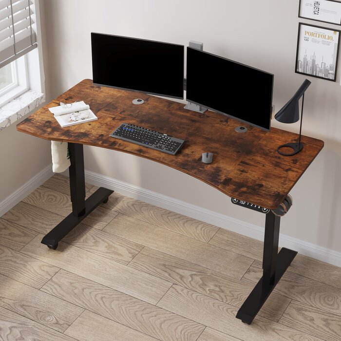 Daiah Ergonomic Curved Height Adjustable Standing Desk – Salvage & Co Indy