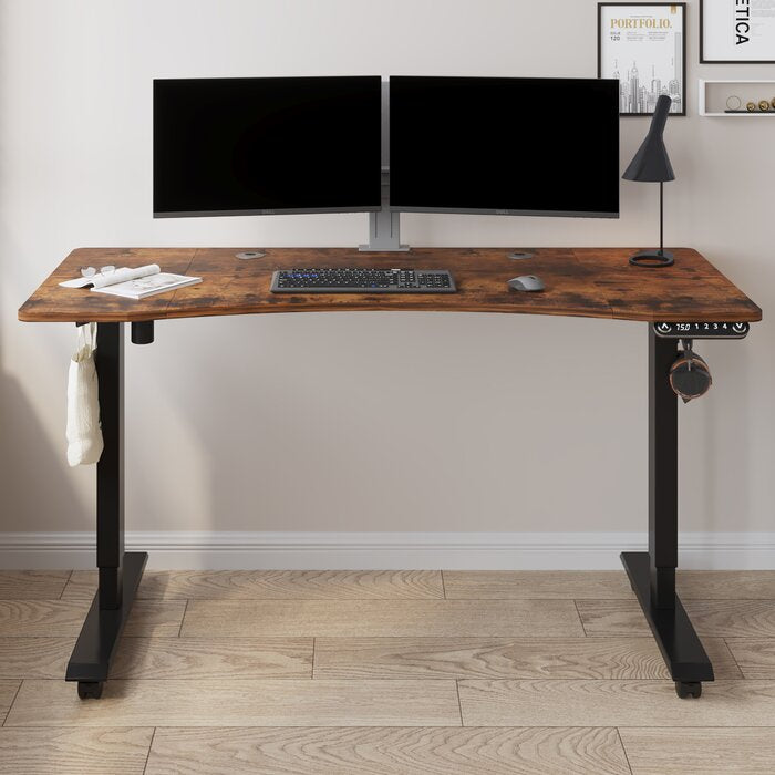 Daiah Ergonomic Curved Height Adjustable Standing Desk