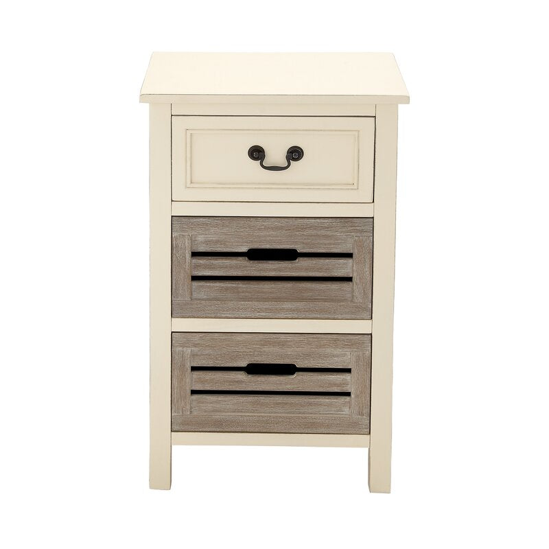 Cream Dall 3 Drawer Nightstand #LX3006