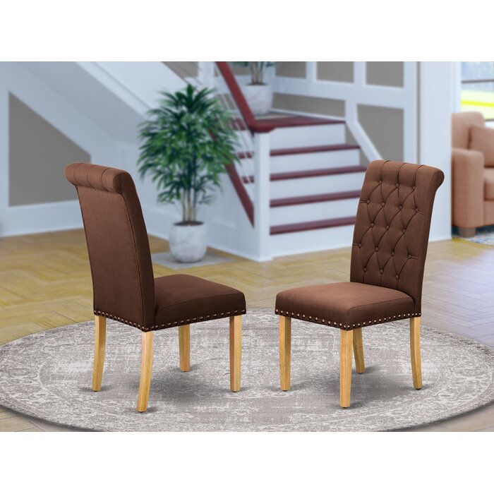 Dancy Upholstered Dining Chair (Set of 2), Chocolate #HA176