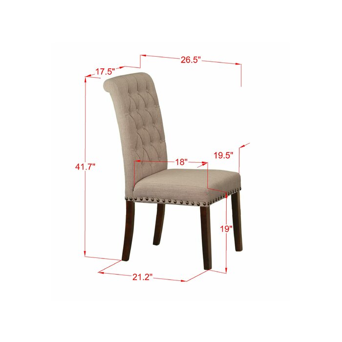 Dancy Upholstered Dining Chair (Set of 2), Chocolate #HA176