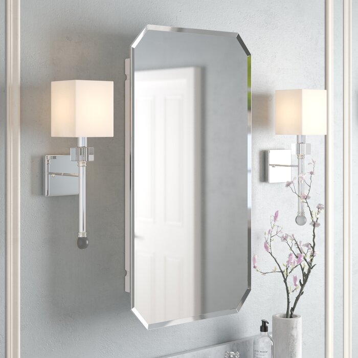 30.5" H x 16.5" W x 4.5" D Danieljames Recessed Frameless Medicine Cabinet