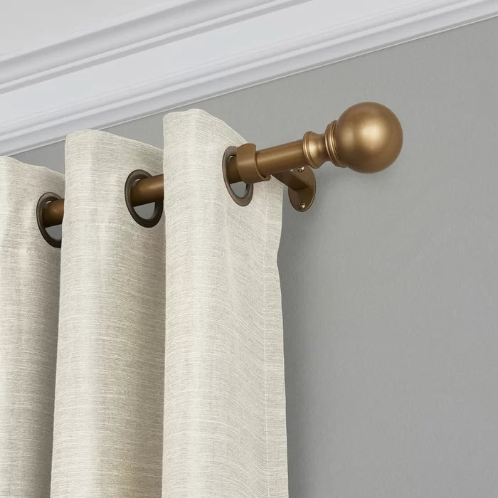 28"-48" Soft Gold Darion Adjustable Single Curtain Rod