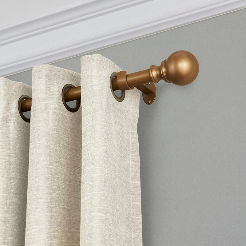 86"-120" Soft Gold Darion Adjustable Single Curtain Rod