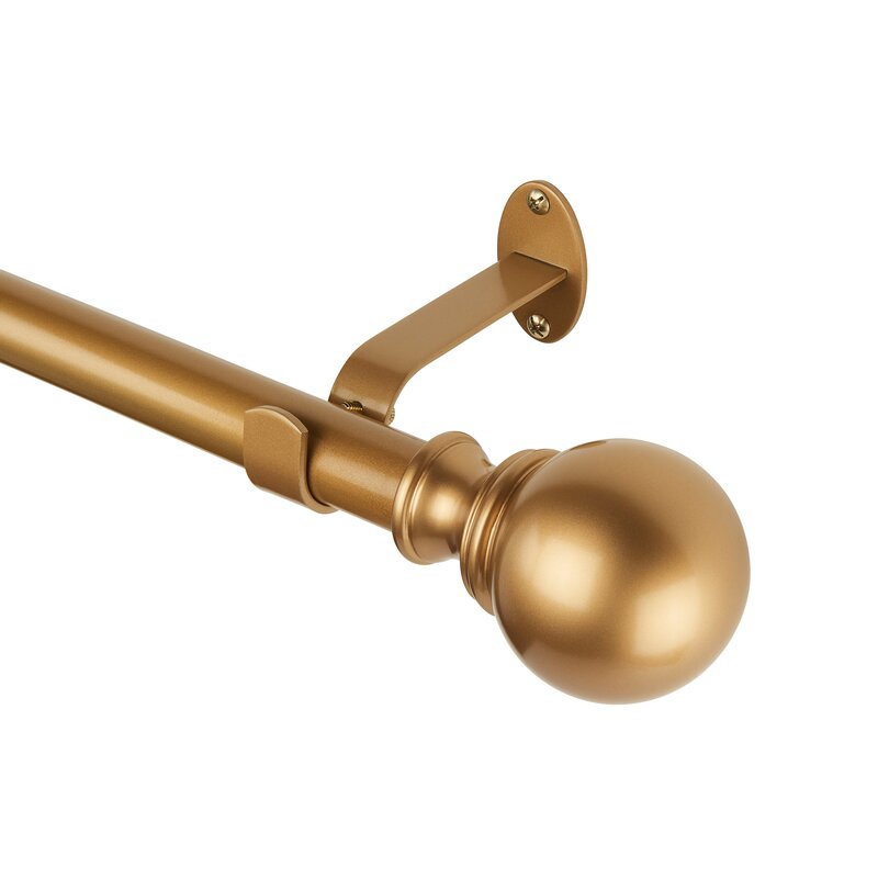 86"-120" Soft Gold Darion Adjustable Single Curtain Rod