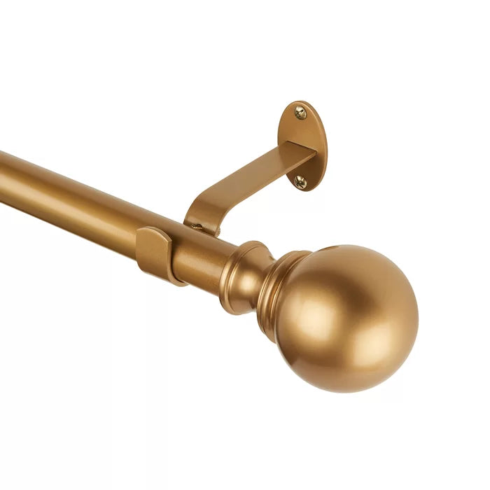 28"-48" Soft Gold Darion Adjustable Single Curtain Rod