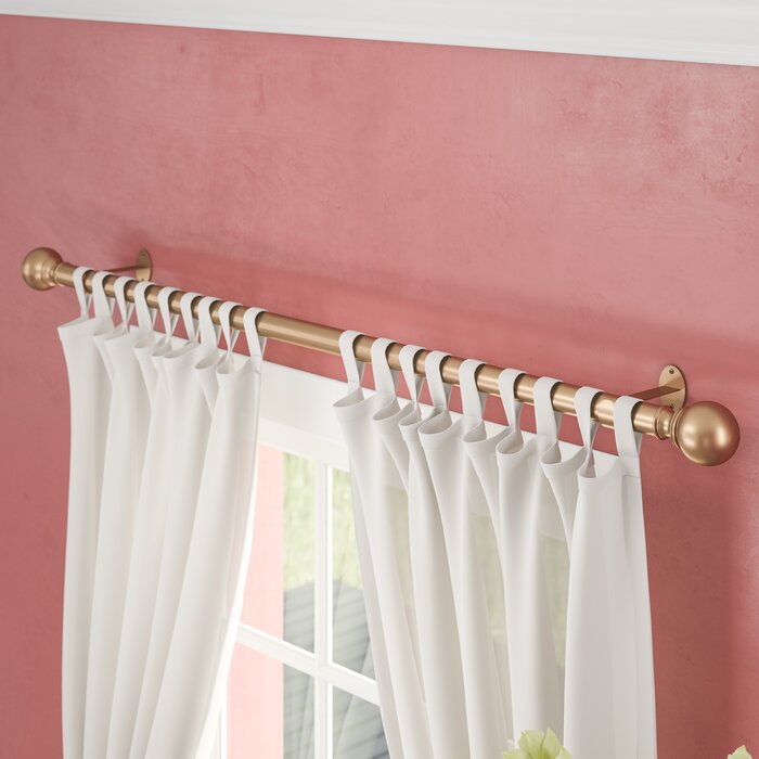 86"-120" Soft Gold Darion Adjustable Single Curtain Rod