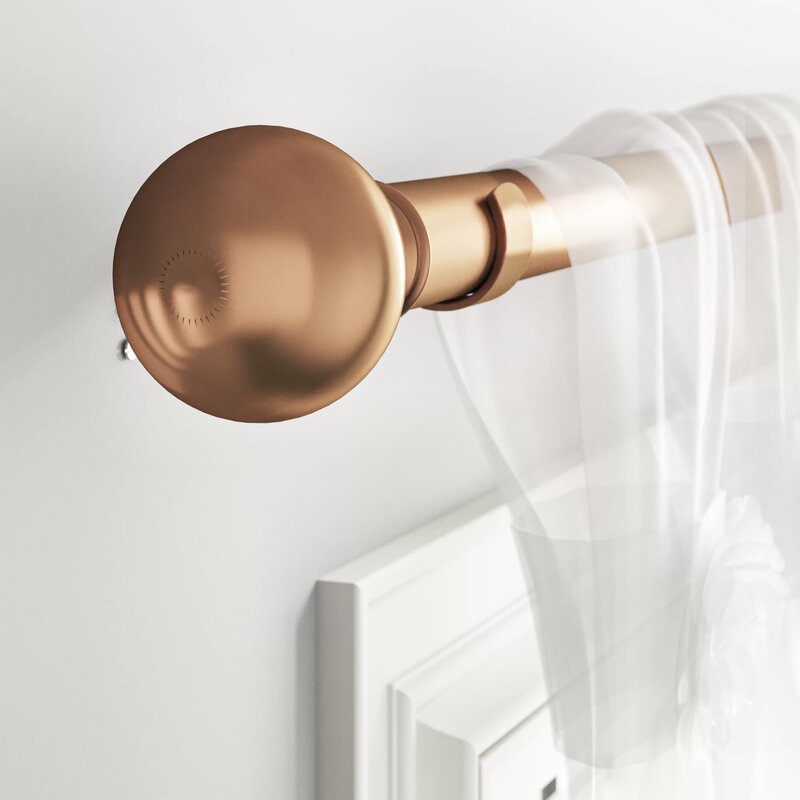 86"-120" Soft Gold Darion Adjustable Single Curtain Rod