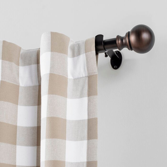 86"-120" Antique Bronze Darion Adjustable Single Curtain Rod