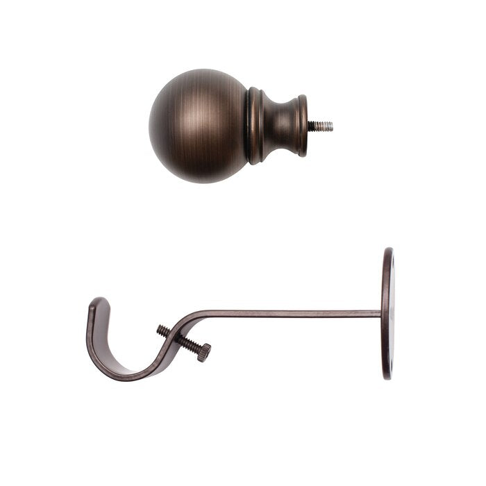 86"-120" Antique Bronze Darion Adjustable Single Curtain Rod