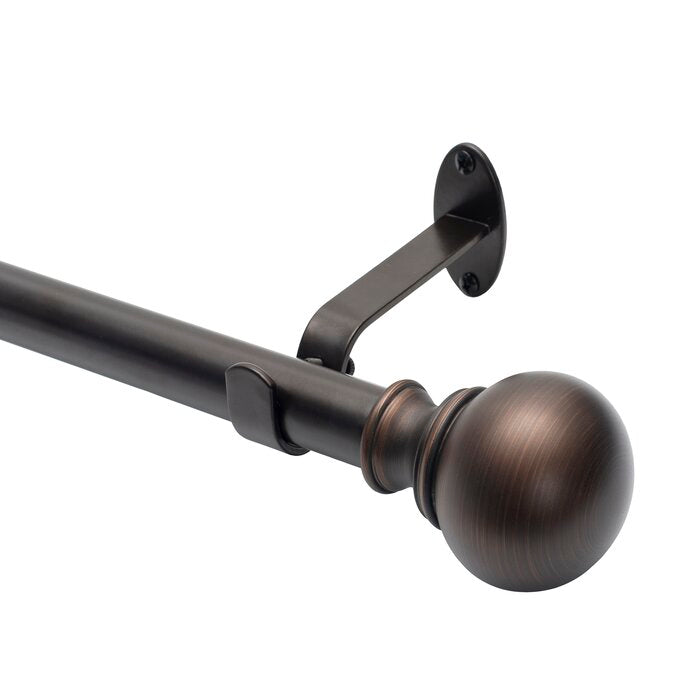 86"-120" Antique Bronze Darion Adjustable Single Curtain Rod