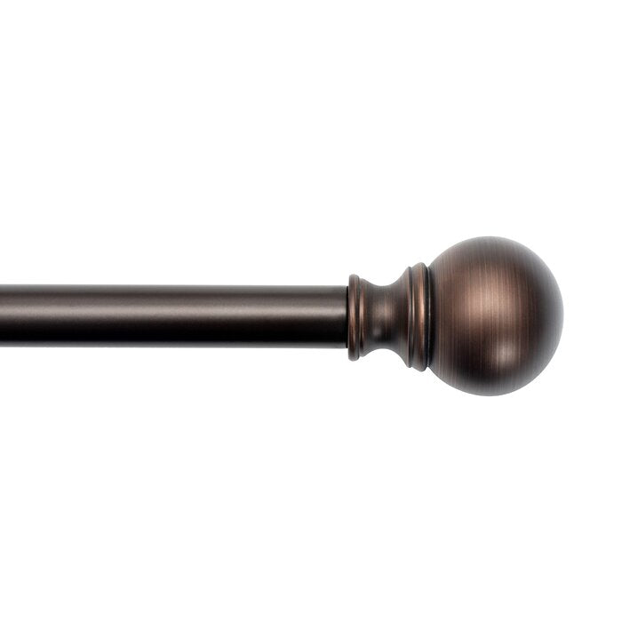 86"-120" Antique Bronze Darion Adjustable Single Curtain Rod