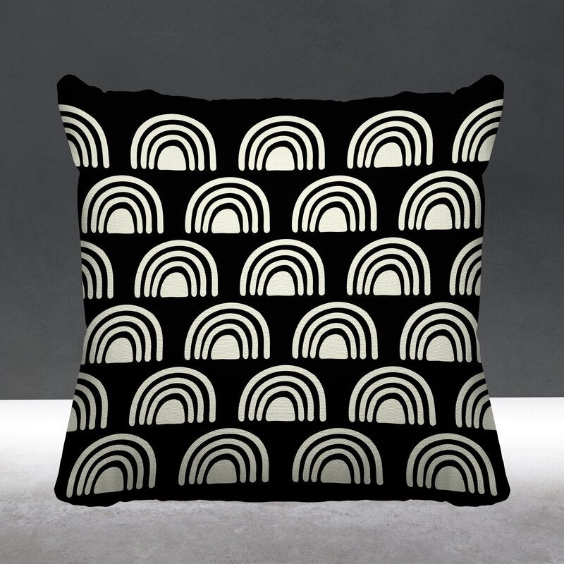 15" x 15" Black Darita Abstract Throw Pillow