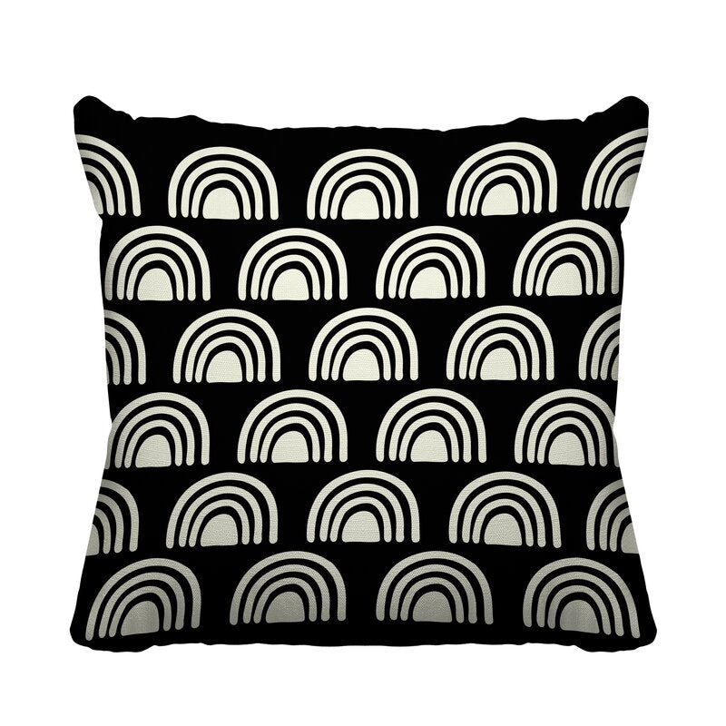 15" x 15" Black Darita Abstract Throw Pillow