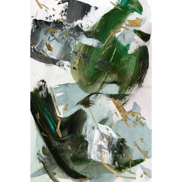 Dark Emerald I - Wrapped Canvas Print 18"x12"x1.25"