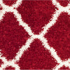 Darrold Geometric Area Rug in Red/White, Rectangle 2' x 3'