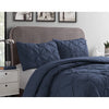Full/Queen Comforter + 2 Standard Shams Indigo Dasean Microfiber Traditional Comforter Set